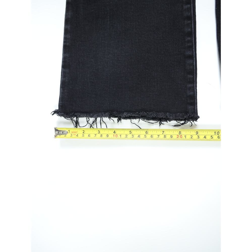 Good American Washed Black High Rise Button Fly Flare Jeans Raw Hem Size 6/28 - Picture 13 of 16